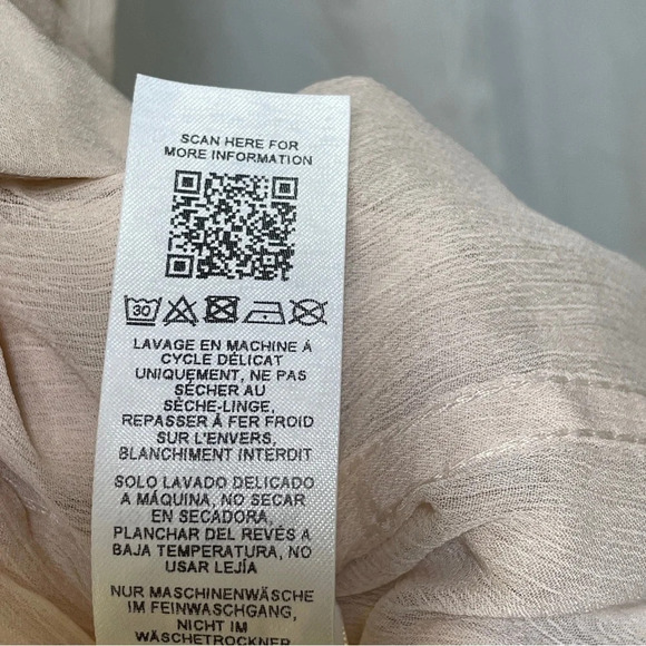 Sheer asos design light peach colored large blouse - Picture 7 of 13